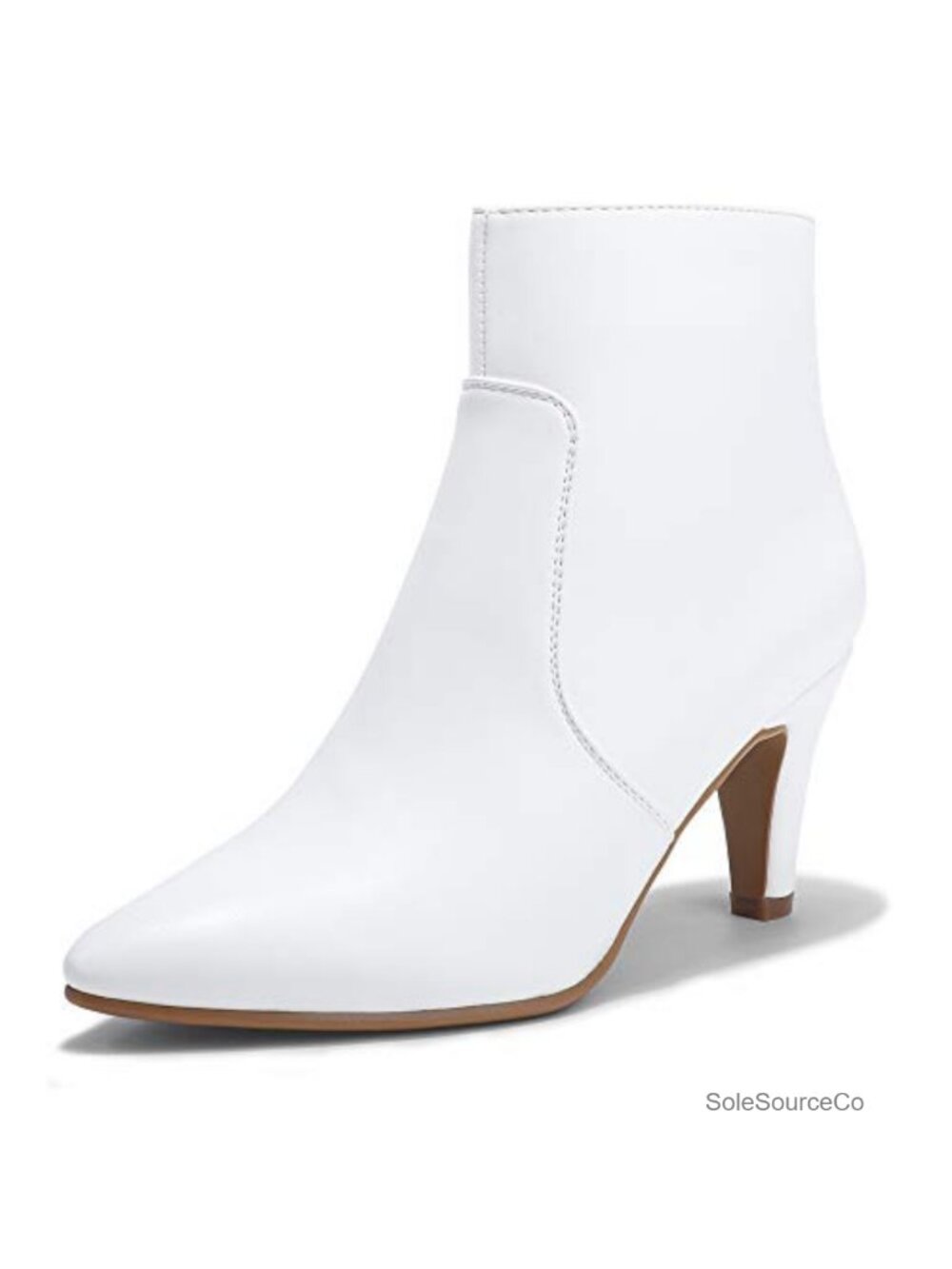 Women's Pointed Toe Kitten Heel Ankle Booties Side Zip Short Boots
